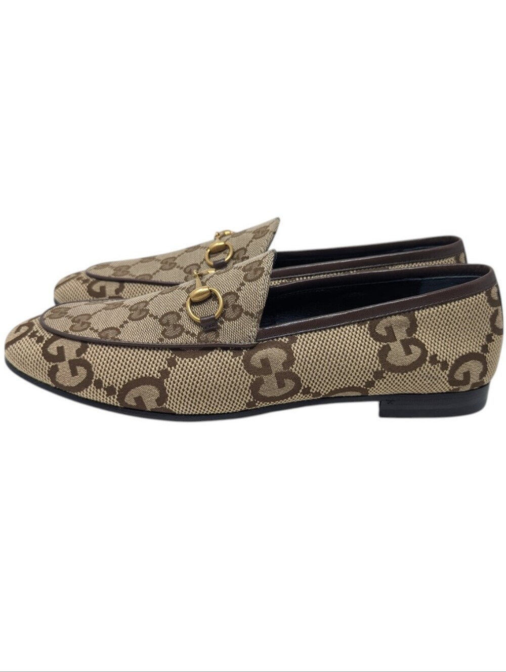 NEW Gucci Jordaan Jumbo GG Monogram Horsebit Jacquard Loafer Mule Size EU 39.5 - Picture 4 of 10